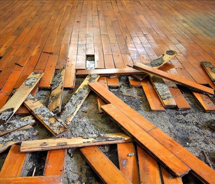 wooden floor damaged by water